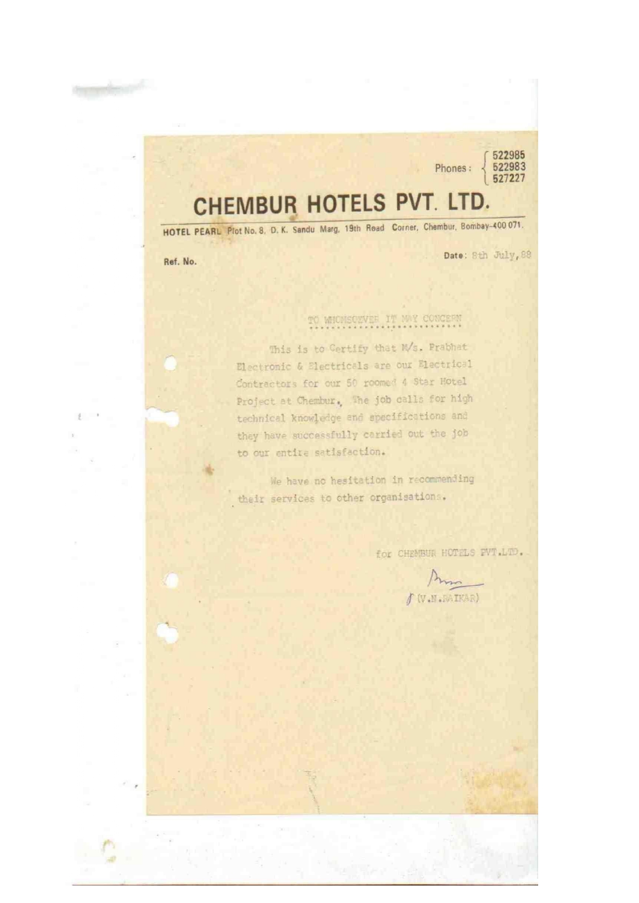 Appreciation certificate
