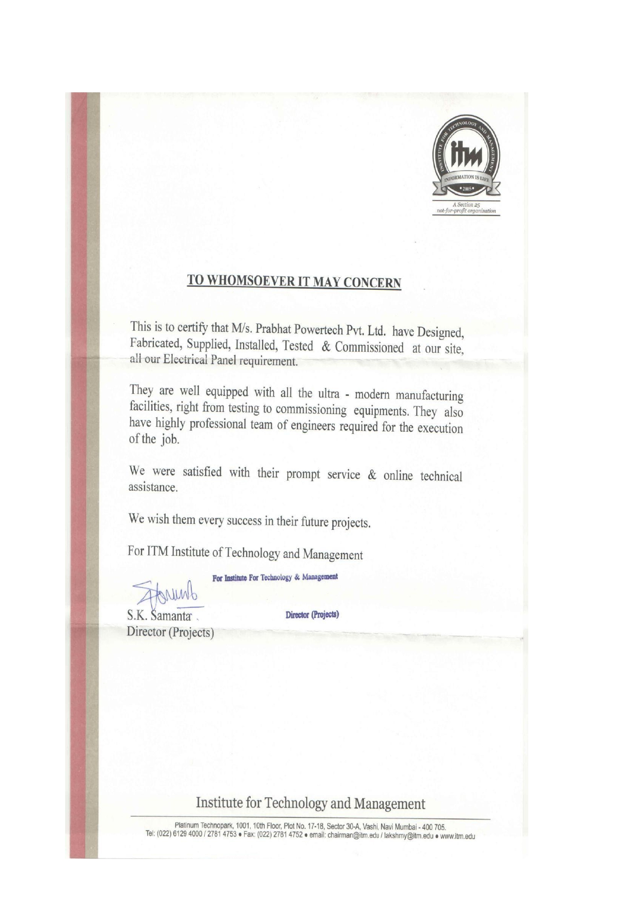 Appreciation certificate
